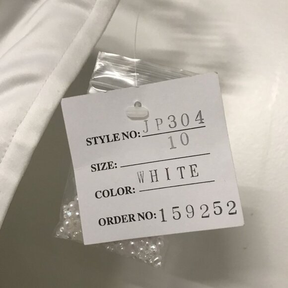 Davids Bridal White Strapless Beaded Wedding Dress W/ Train Size 10  $499 - Picture 6 of 13